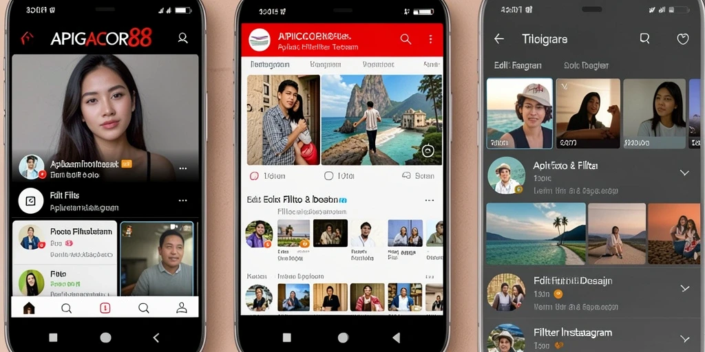 Tampilan antarmuka aplikasi APIGACOR88 untuk filter Instagram yang menarik.