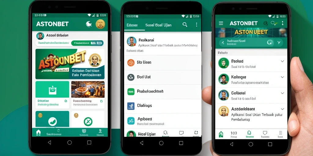 Antarmuka aplikasi ASTONBET yang user-friendly untuk belajar Soal Ujian.
