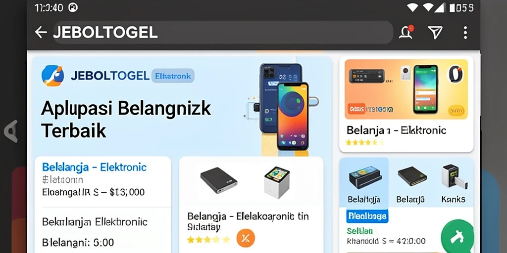 Antarmuka aplikasi JEBOLTOGEL untuk belanja elektronik yang mudah digunakan.