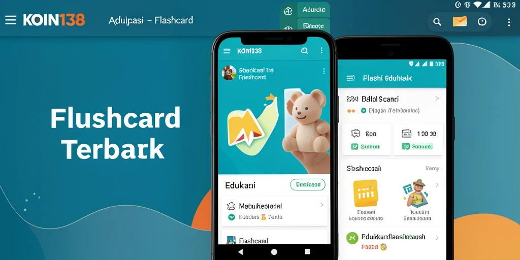 Antarmuka aplikasi KOIN138 dengan fungsi Flashcard yang interaktif.