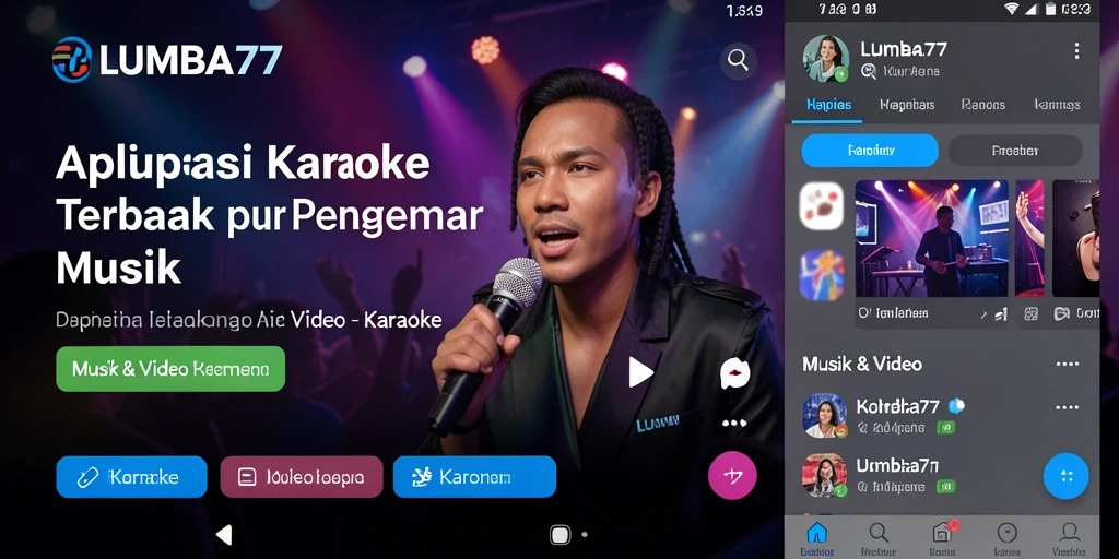 Antarmuka menarik LUMBA77 dengan fitur Karaoke yang lengkap.