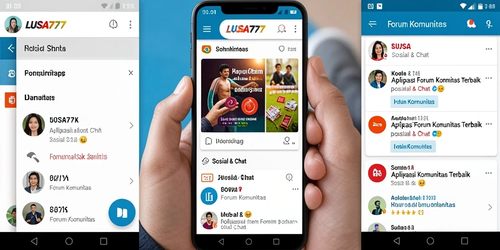Tampilan antarmuka aplikasi Forum Komunitas LUSA777 yang menarik dan interaktif.