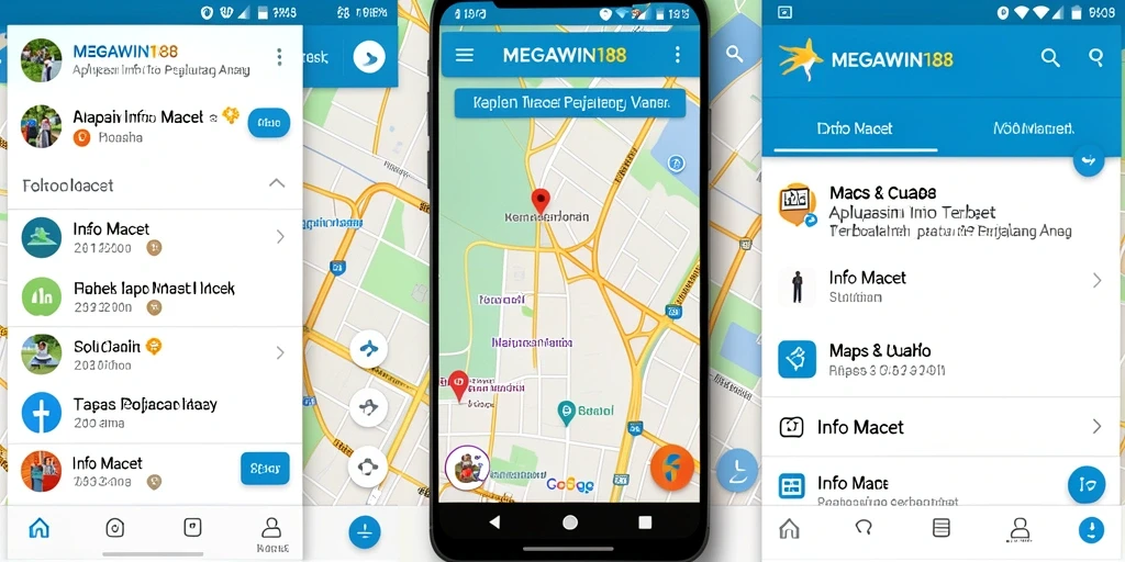 Screenshot aplikasi MEGAWIN188 menunjukkan peta lalu lintas yang jelas dan informatif.