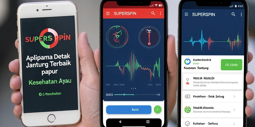 Antarmuka aplikasi SUPERSPIN untuk pemantauan detak jantung yang akurat.