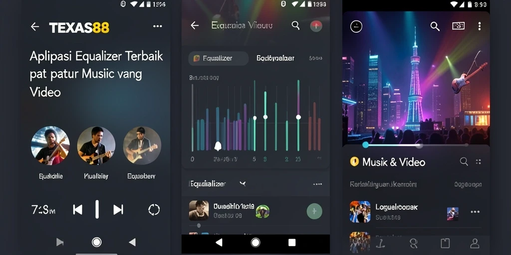 Antarmuka TEXAS88 menampilkan kontrol intuitif untuk pengaturan equalizer.